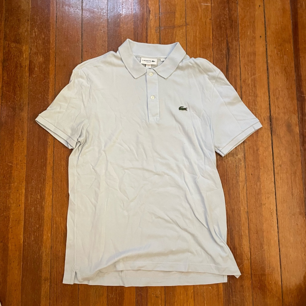 Lacoste Blue Polo Shirt Classic Design Short Sleeves